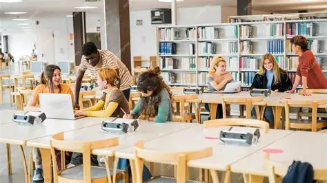 Students in library